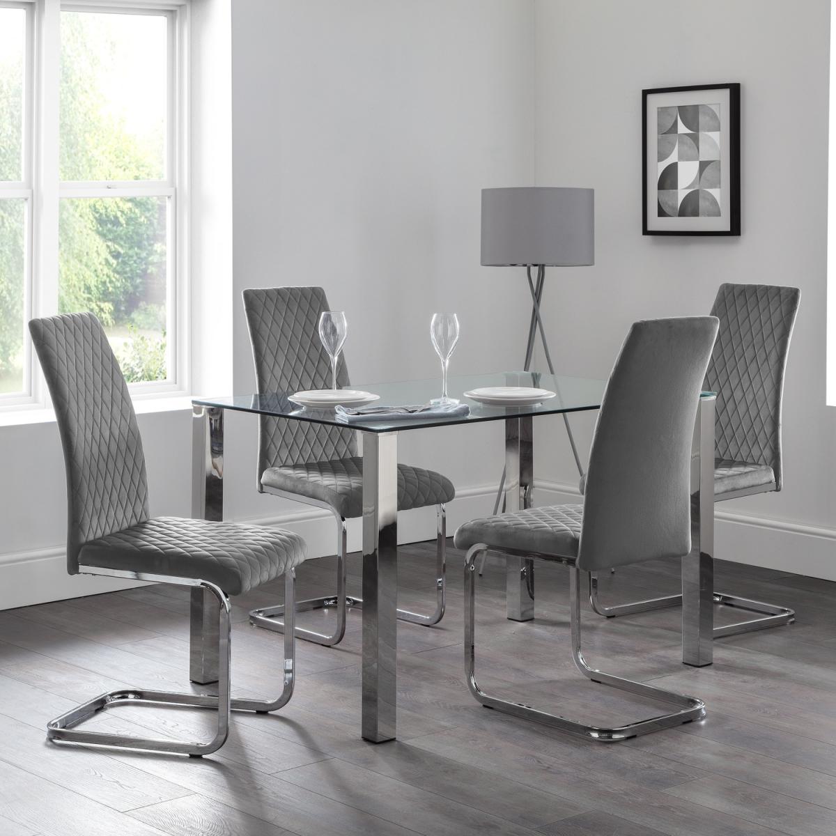 Enzo Dining Table and Calabria Chairs Set - Grey – image 4