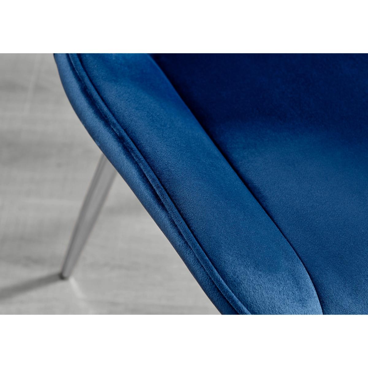 Palma White High Gloss Round Dining Table Pesaro Silver Leg Chairs - Blue / Dining Table & 4 Chairs – image 14