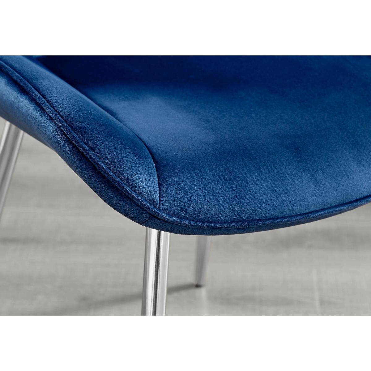 Palma White High Gloss Round Dining Table Pesaro Silver Leg Chairs - Blue / Dining Table & 4 Chairs – image 15