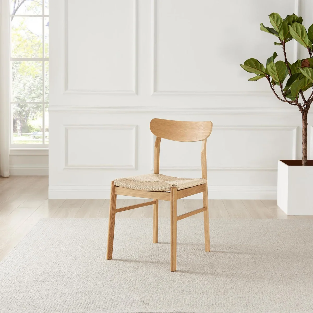 Mette Round Oak Veneer Dining Table 4 Bonnie Chairs - Oak – image 2