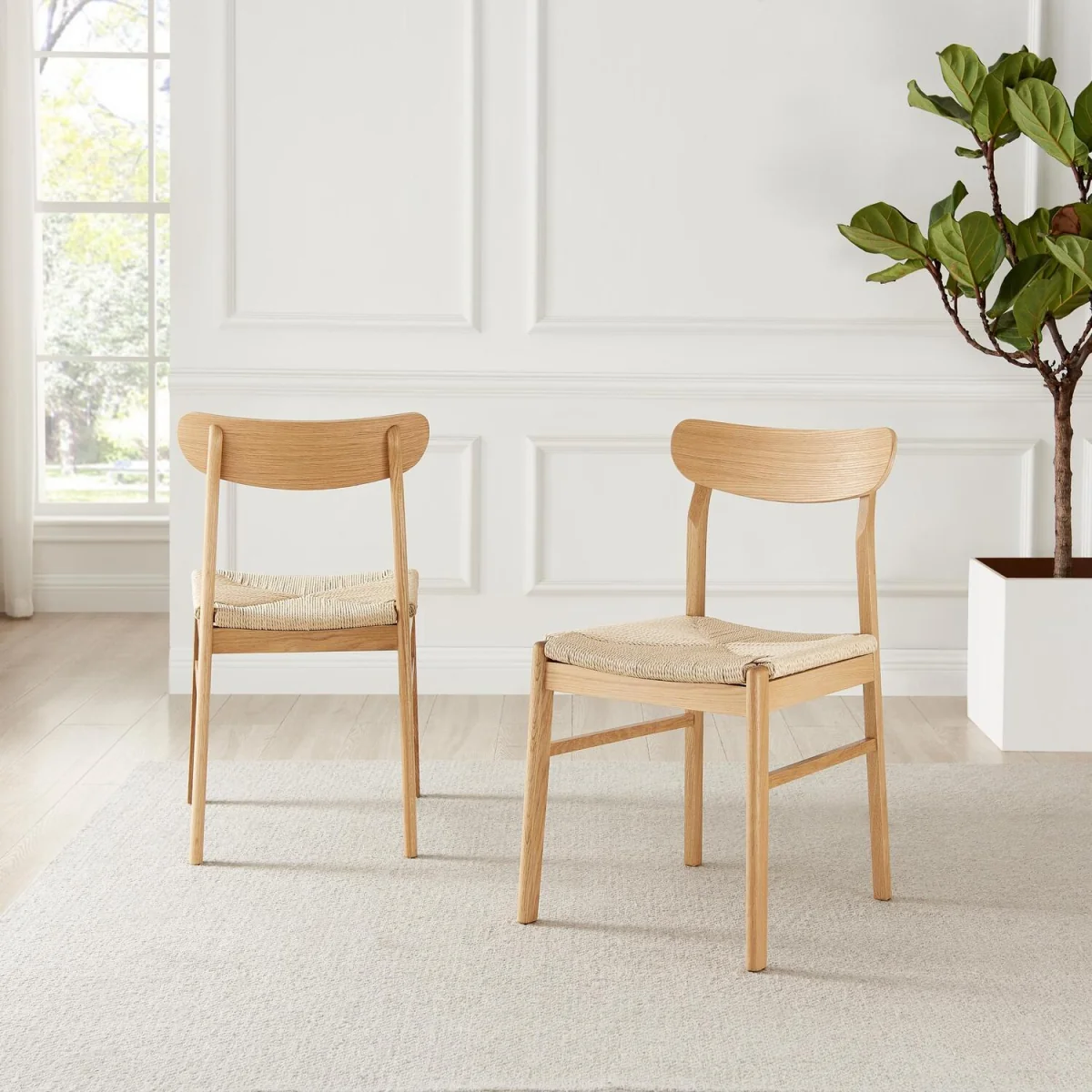 Mette Round Oak Veneer Dining Table 4 Bonnie Chairs - Oak – image 11