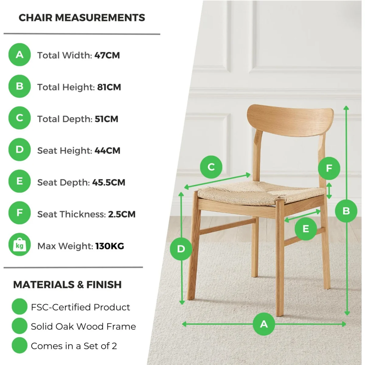 Mette Round Oak Veneer Dining Table 4 Bonnie Chairs - Oak – image 17