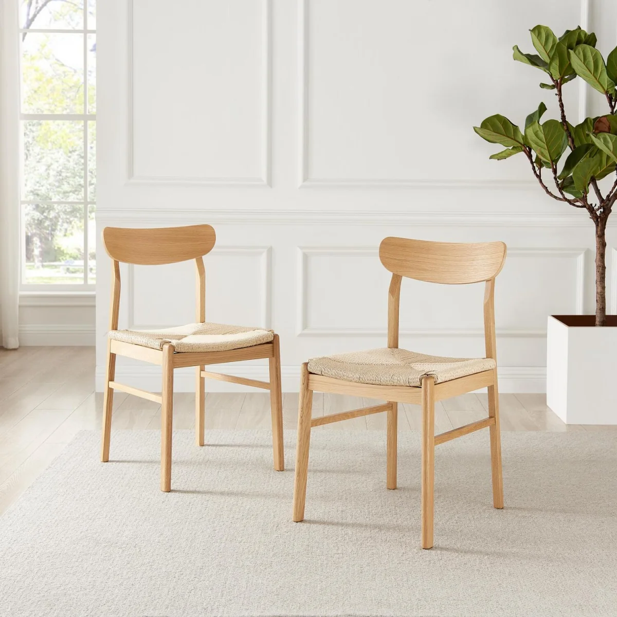 Mette Round Oak Veneer Dining Table 4 Bonnie Chairs - Oak – image 10