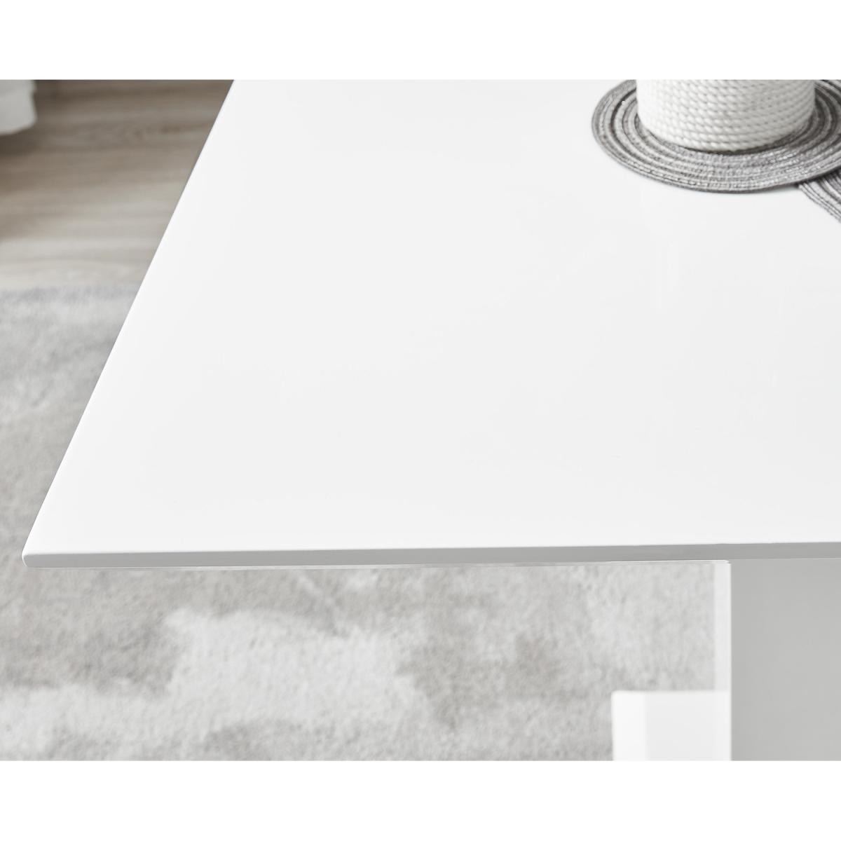Imperia 4 Modern White High Gloss Dining Table and 4 Willow Chairs Set - Yellow – image 4
