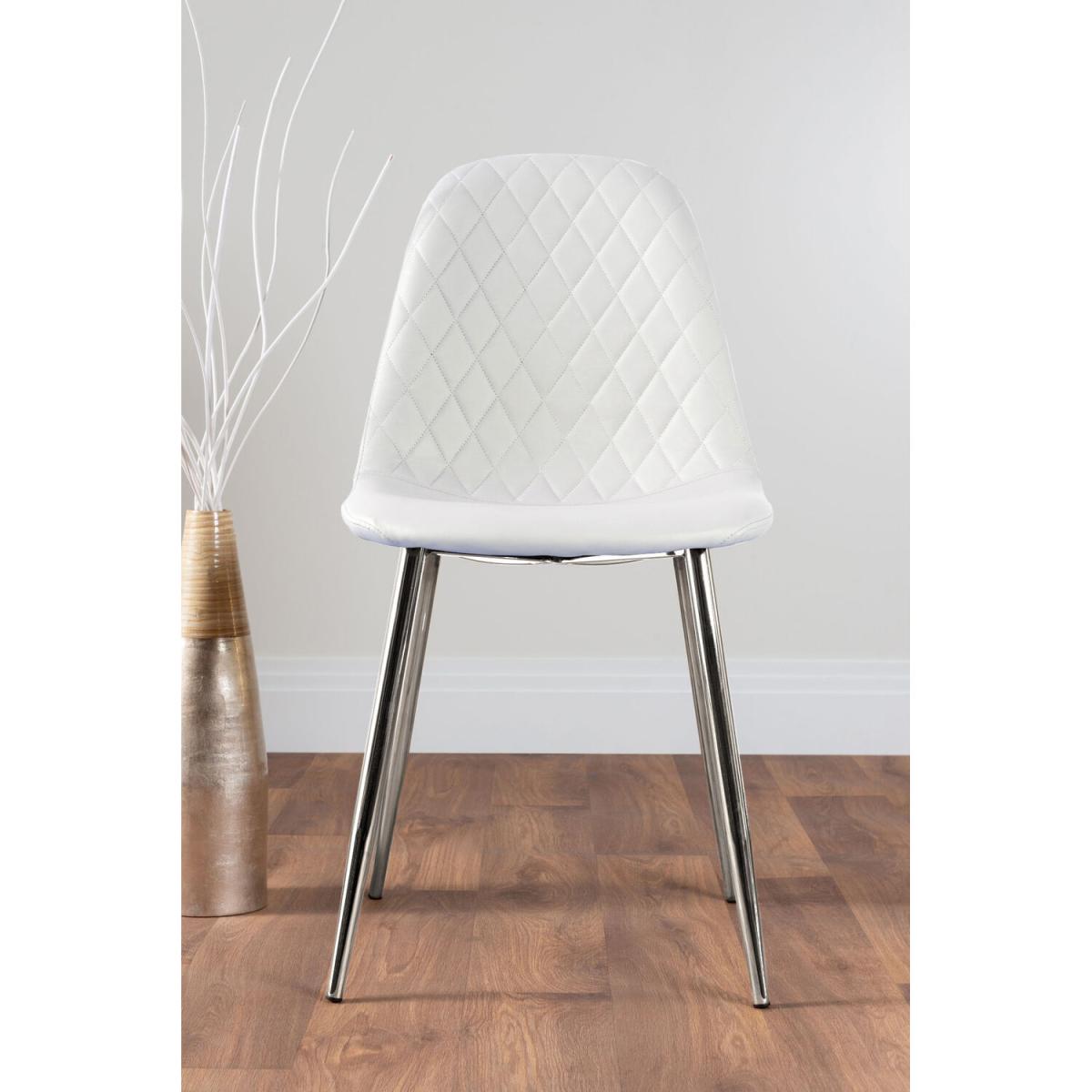 Kylo White Marble Effect Dining Table and 6 Corona Silver Chairs - Cappuccino – image 26