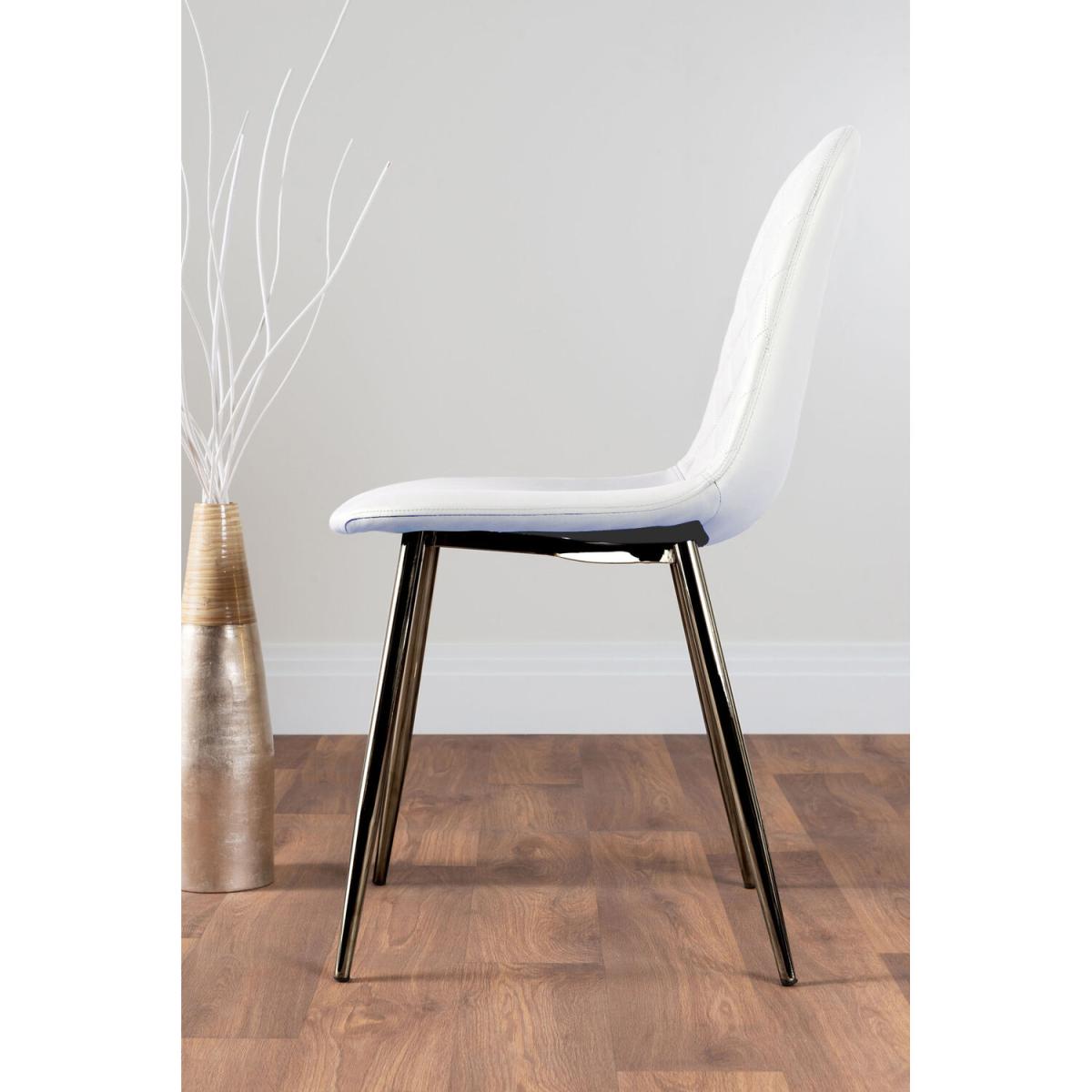 Kylo White Marble Effect Dining Table and 6 Corona Silver Chairs - Cappuccino – image 27