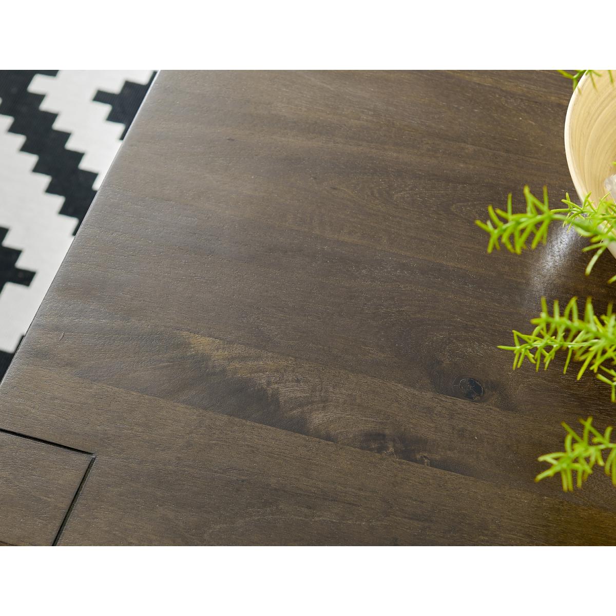 Anders Dark Walnut Wood Dining Table and 6 Willow Chairs - Mustard – image 3