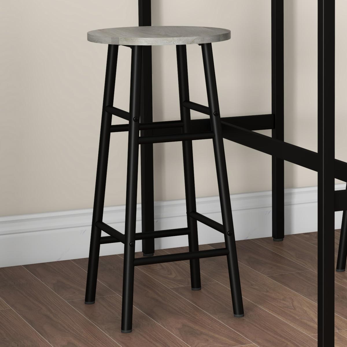 3 Piece Bar Table Set with 2 Stools for Small Space - Grey – image 4