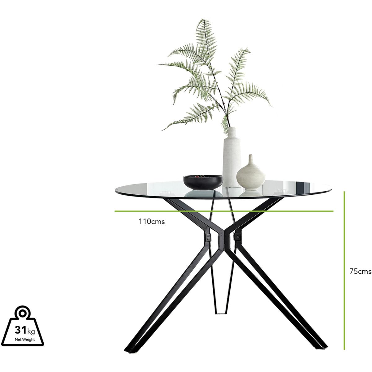 Cascina Glass Chrome Leg Dining Table 4 Isco Chairs - Grey – image 13
