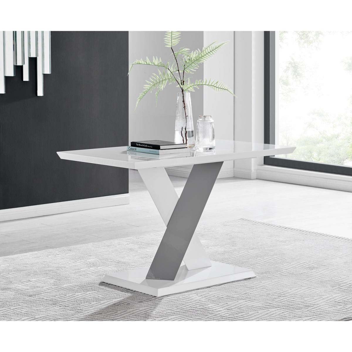 Monza 4 WhiteGrey Dining Table  4 Milan Black Leg Chairs - Yellow – image 2
