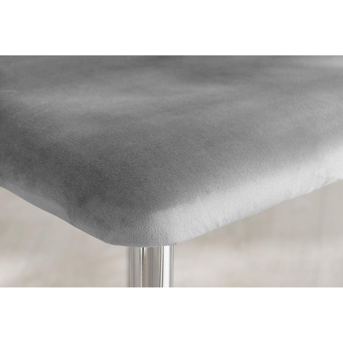 Palma Black High Gloss Round Dining Table and 6 Arlon Silver Leg Chairs - Grey – image 31
