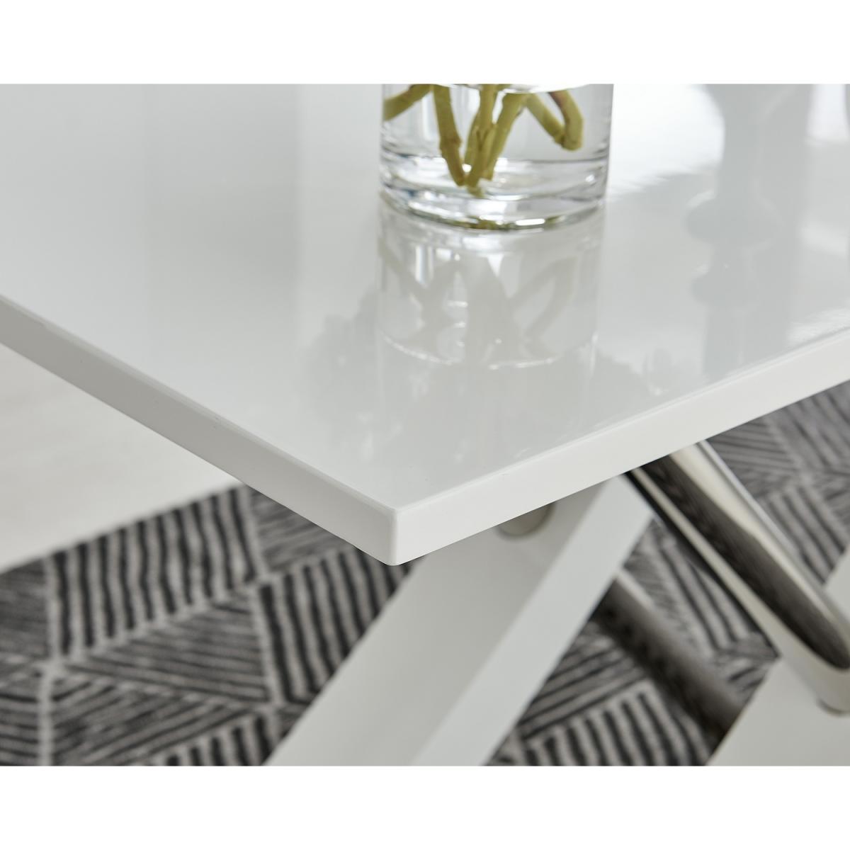 Mayfair 4 White Dining Table  4 Pesaro Black Leg Chairs - Grey – image 10
