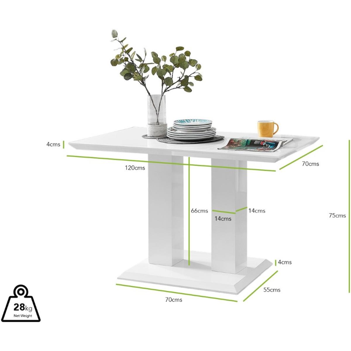 Imperia 4 Modern White High Gloss Dining Table and 4 Murano Chairs Set - Grey – image 6