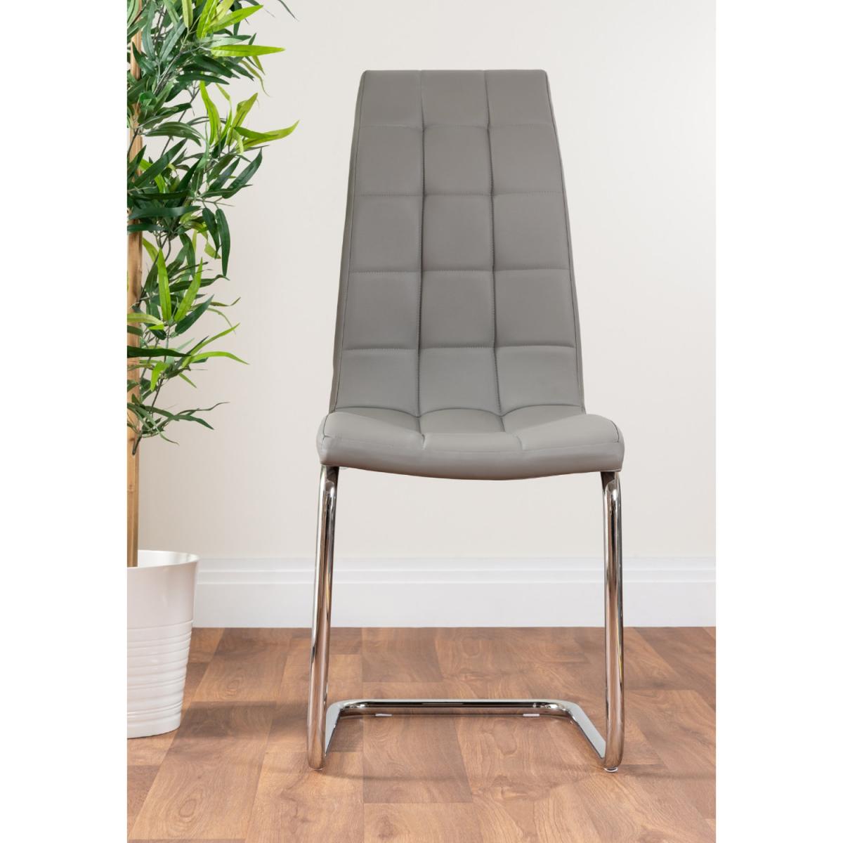 Imperia 4 Modern White High Gloss Dining Table and 4 Murano Chairs Set - Grey – image 7