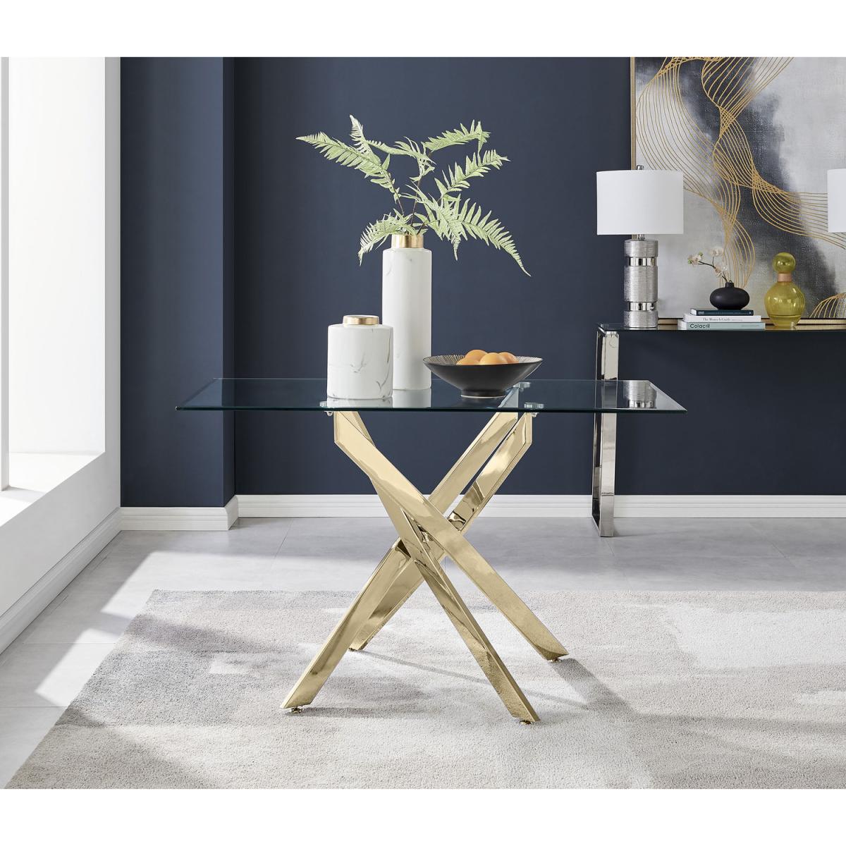 Leonardo Dining Table and 4 Pesaro Black Leg Chairs - Green – image 2