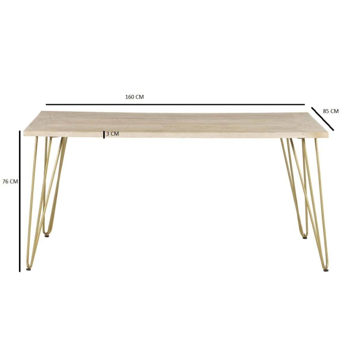 Dallas Light Mango Wooden Rectangular Dining Set Table With 2 Chair 1 Bench - Light Wood – image 8