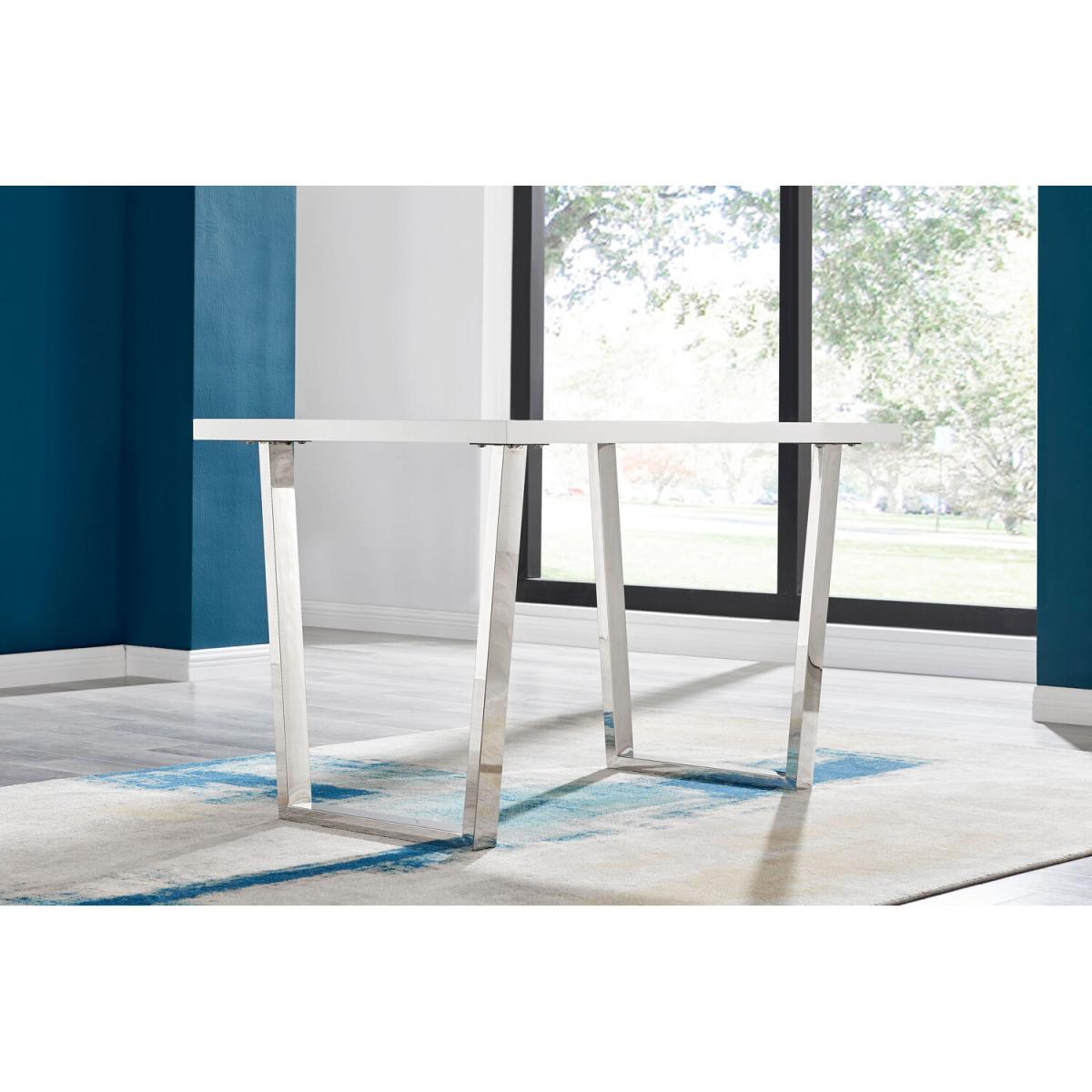 Kylo White High Gloss Dining Table and 4 Isco Chairs - White – image 7
