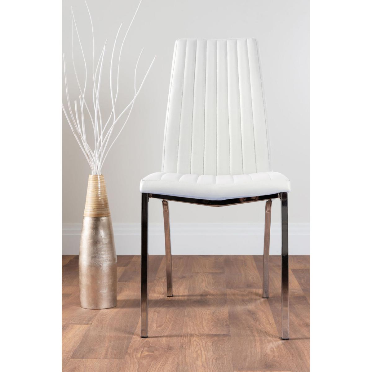 Kylo White High Gloss Dining Table and 4 Isco Chairs - White – image 9