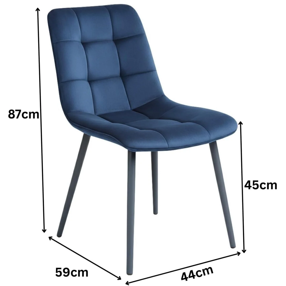 Round Glass Dining Table Set With 4 Blue velvet Chairs Dining Room Furniture - Neutral – image 3