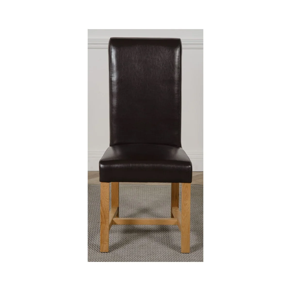 Kuba 150 x 85 cm Medium Oak Dining Table and 6 Washington Leather Chairs - Red – image 15