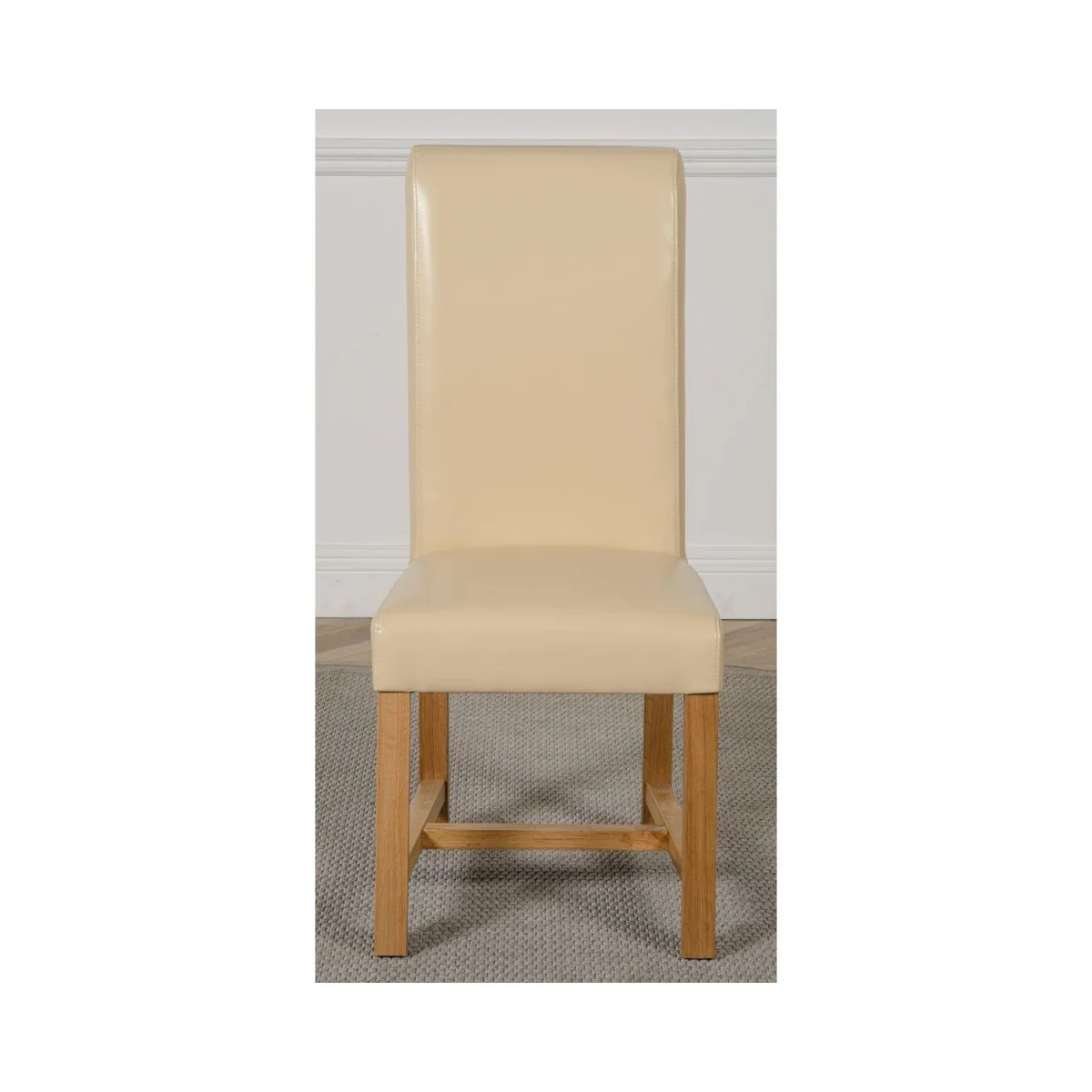Kuba 150 x 85 cm Medium Oak Dining Table and 6 Washington Leather Chairs - Red – image 3