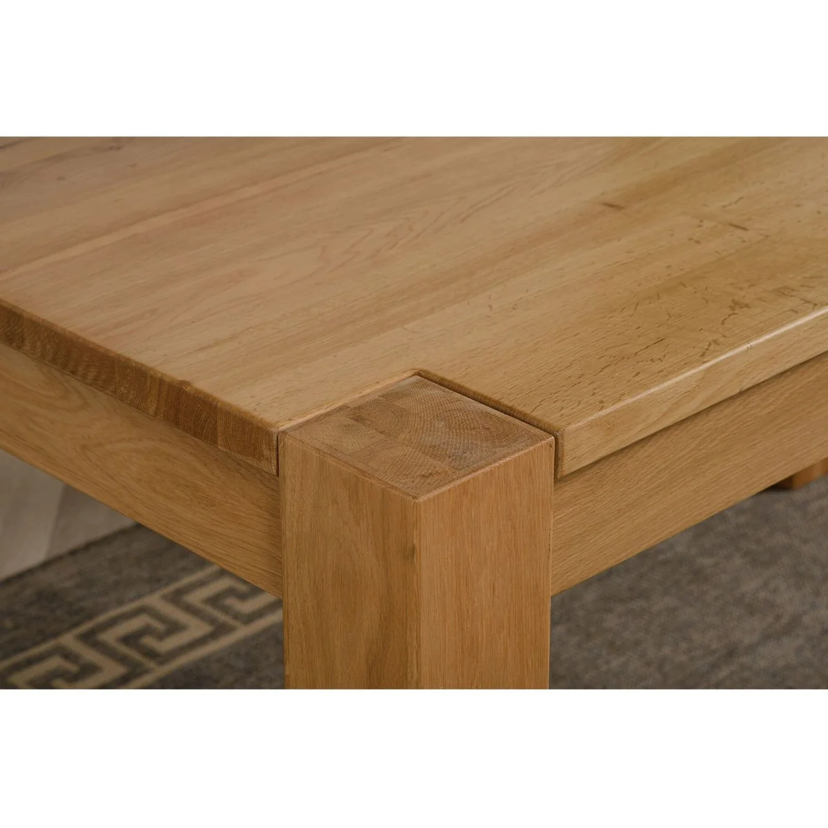 Kuba 150 x 85 cm Medium Oak Dining Table and 6 Washington Leather Chairs - Red – image 9