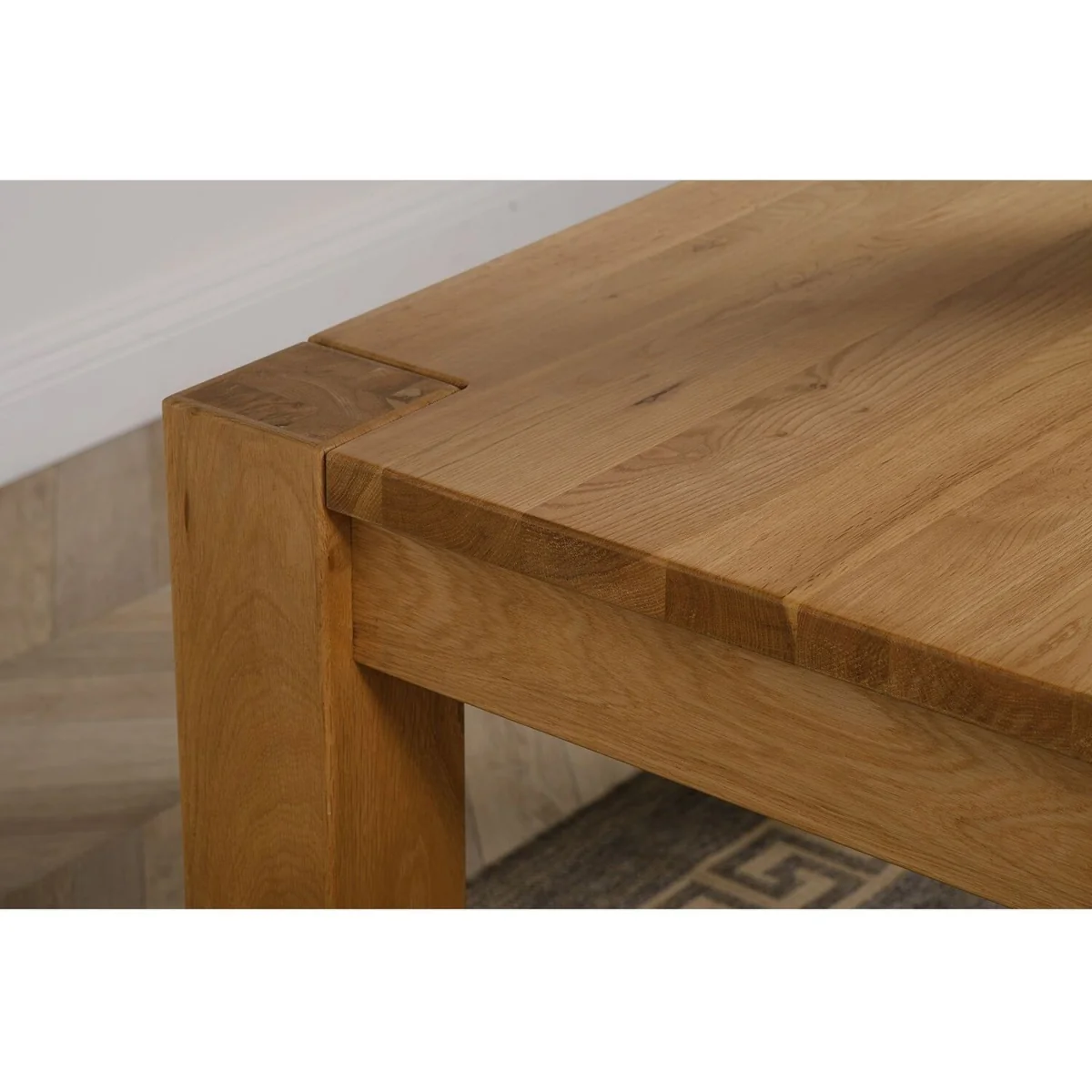 Kuba 150 x 85 cm Medium Oak Dining Table and 6 Washington Leather Chairs - Red – image 10