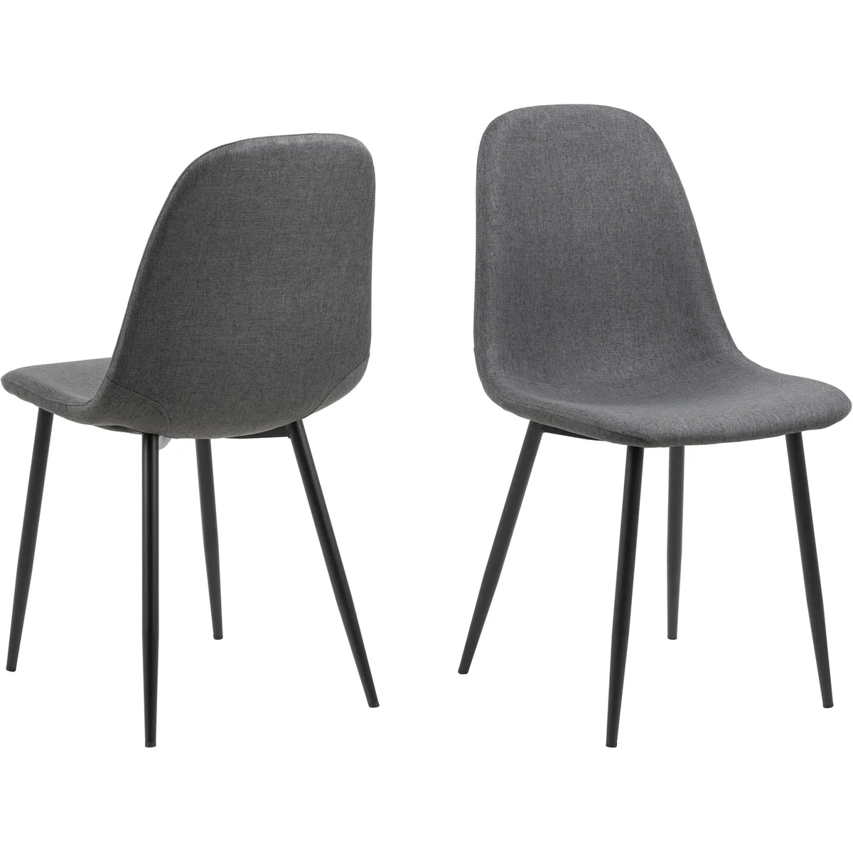 Wilma Dining Table with Oak Top & Black Legs 120x80cm includes 4 Celia Dining Chairs in Light Grey - Oak & Black & Light Grey – image 3