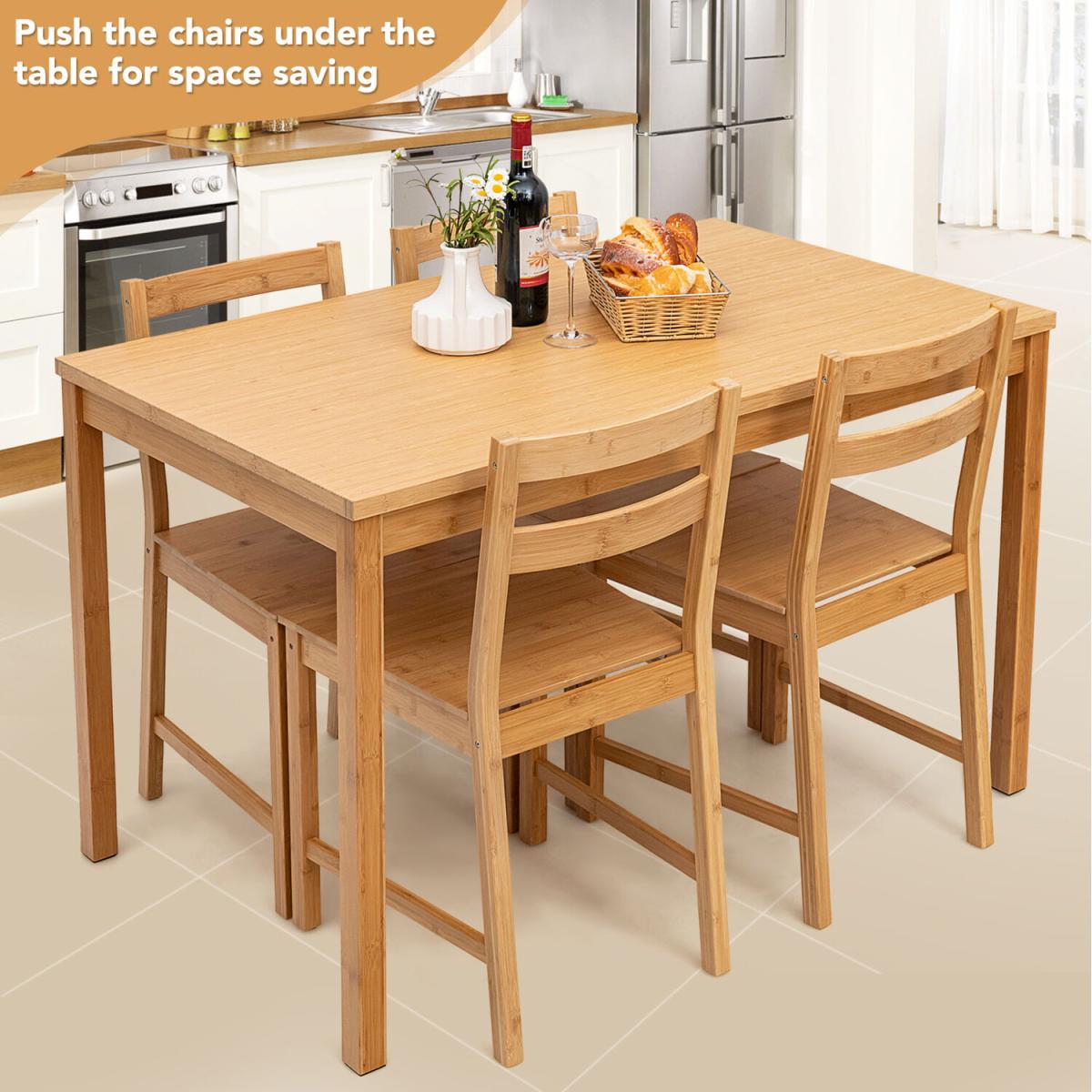 5-Piece Dining Set-Natural - Natural – image 2