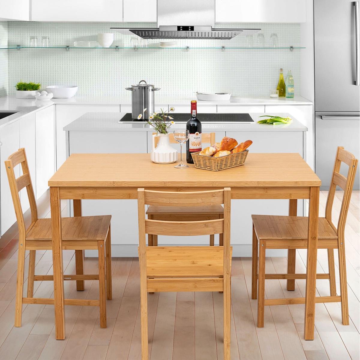 5-Piece Dining Set-Natural - Natural – image 4