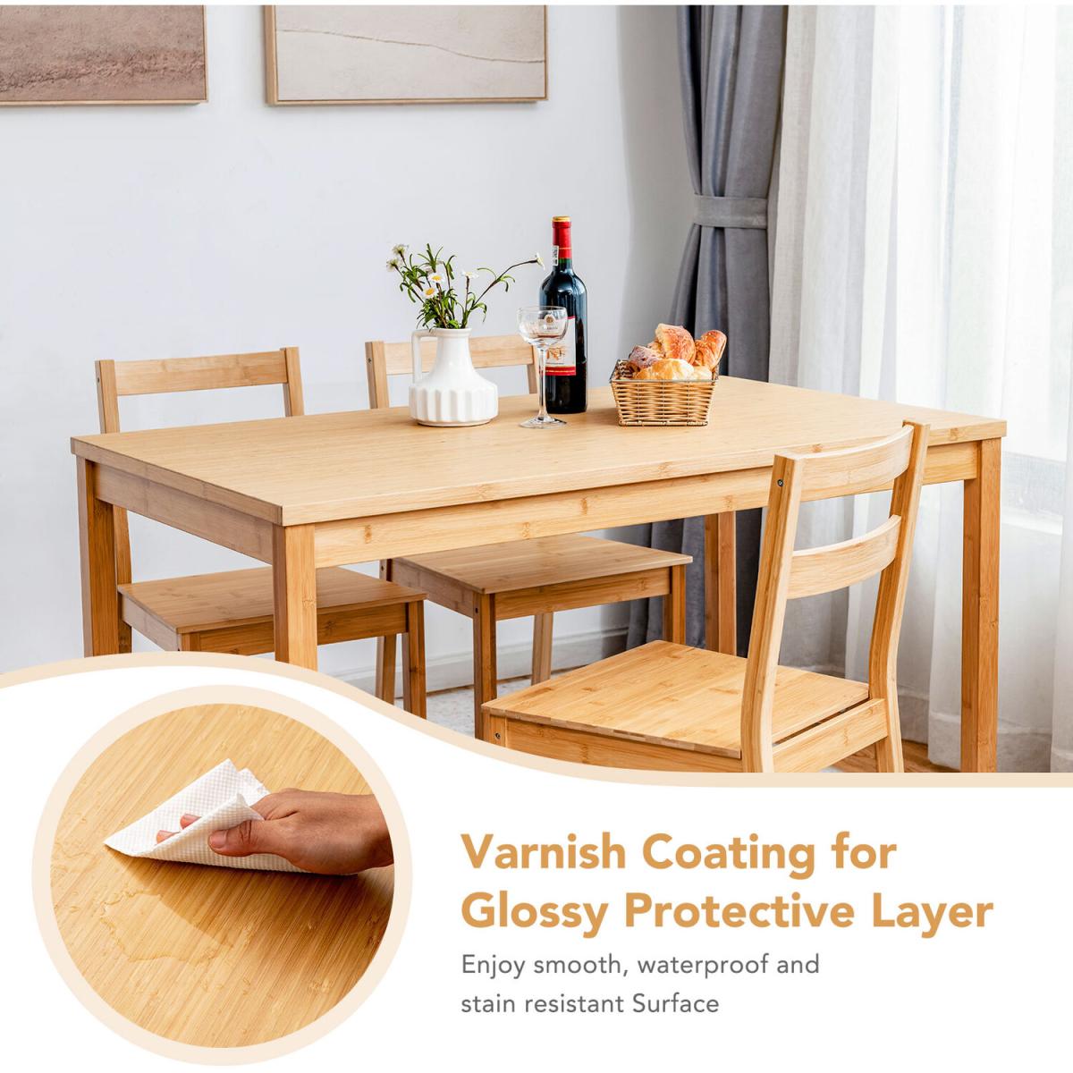 5-Piece Dining Set-Natural - Natural – image 6