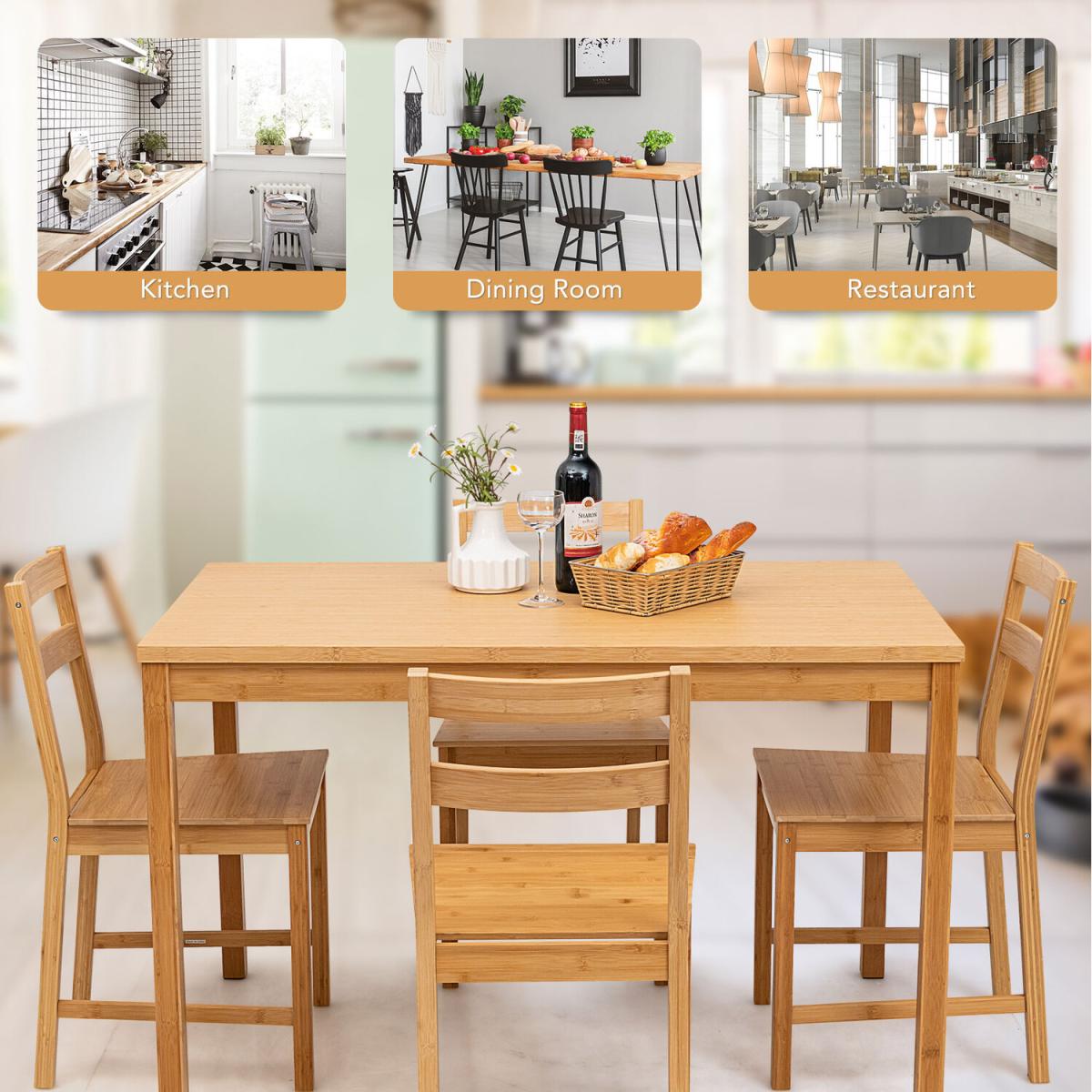 5-Piece Dining Set-Natural - Natural – image 7