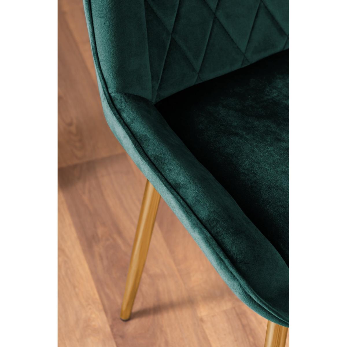 Lugano Round Dining Table and 6 Pesaro Gold Leg Chairs - Green – image 5