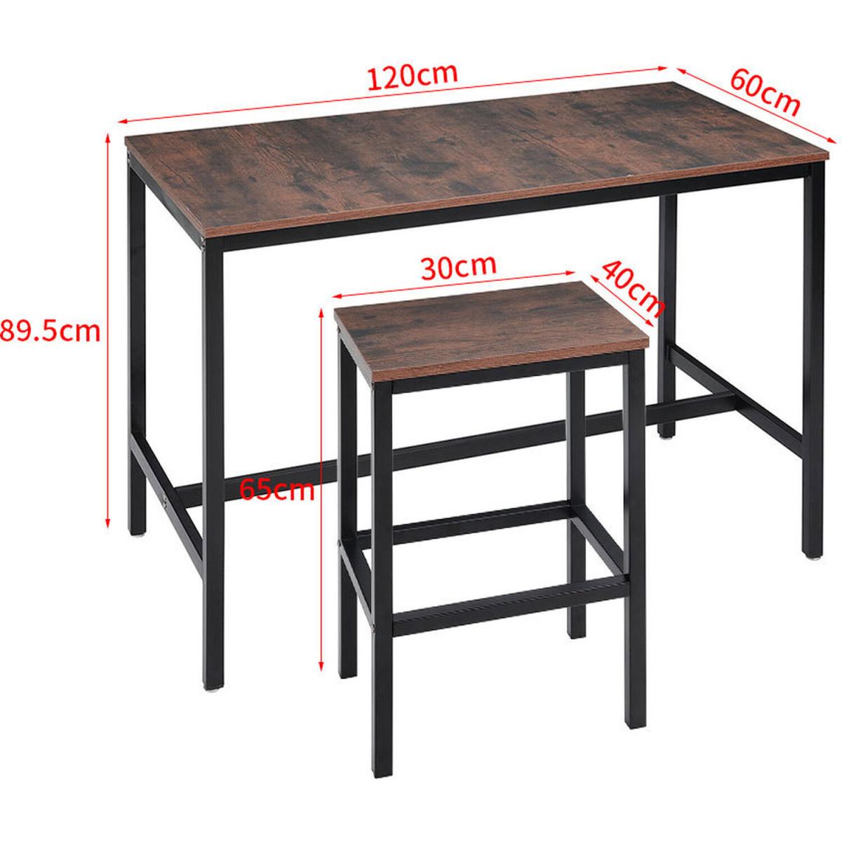 Set of 5pcs Dining Table Set - Brown – image 2