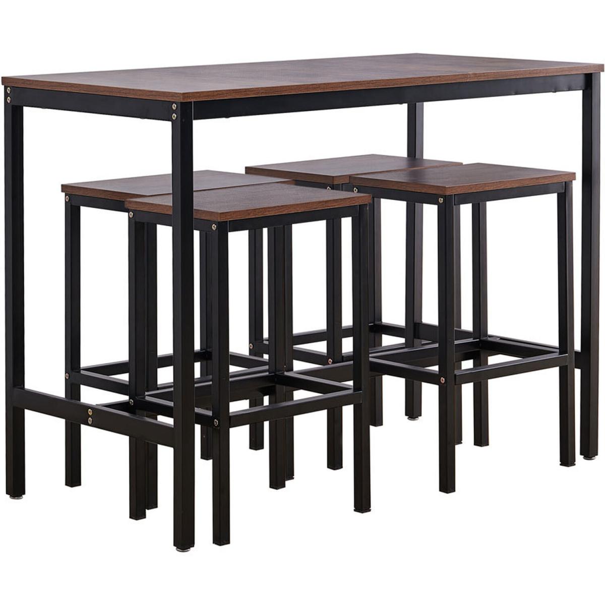 Set of 5pcs Dining Table Set - Brown – image 6