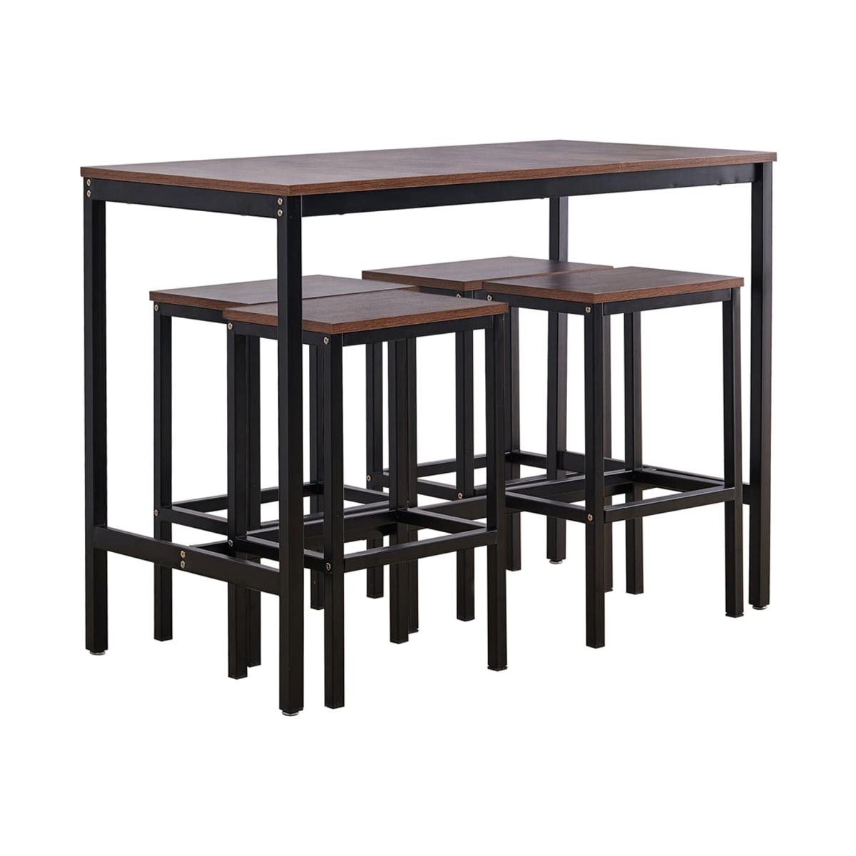 Set of 5pcs Dining Table Set - Brown – image 1