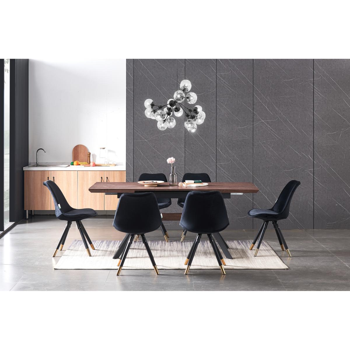 Sofia Blaze LUX Dining Set with an Extendable Table and 6 Chairs - Dark Grey – image 11
