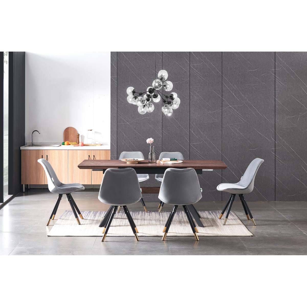 Sofia Blaze LUX Dining Set with an Extendable Table and 6 Chairs - Dark Grey – image 15