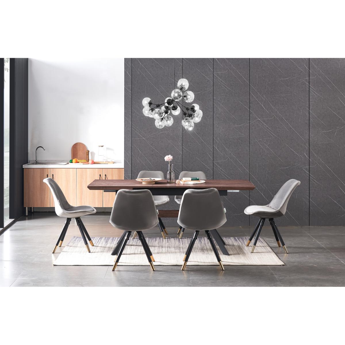 Sofia Blaze LUX Dining Set with an Extendable Table and 6 Chairs - Dark Grey – image 27