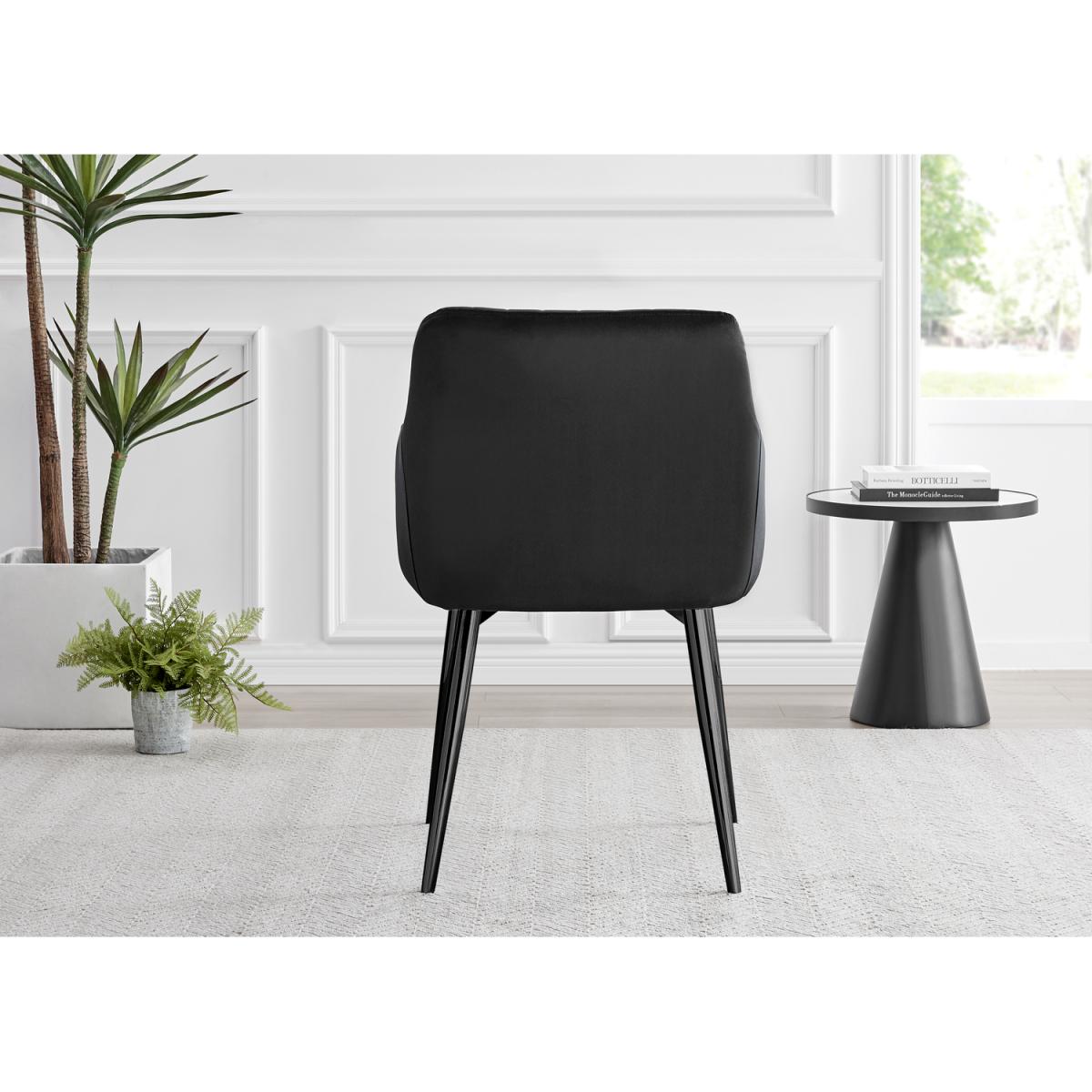Anders Dark Walnut Wood Dining Table and 4 Calla Black Leg Chairs - Black – image 3