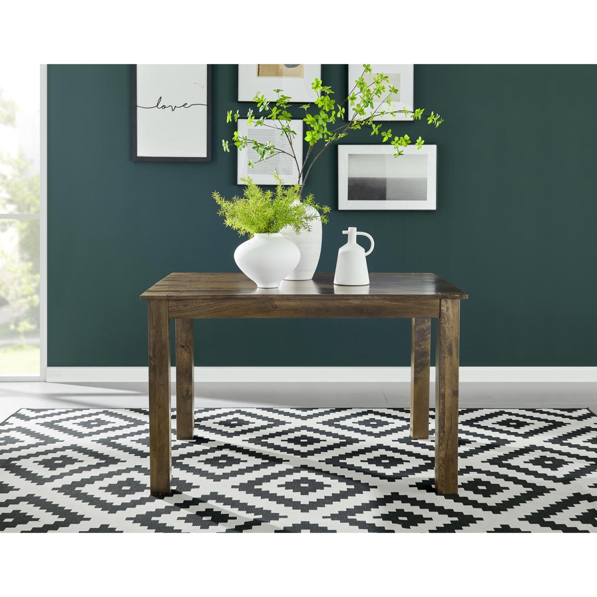 Anders Dark Walnut Wood Dining Table and 4 Calla Black Leg Chairs - Black – image 7