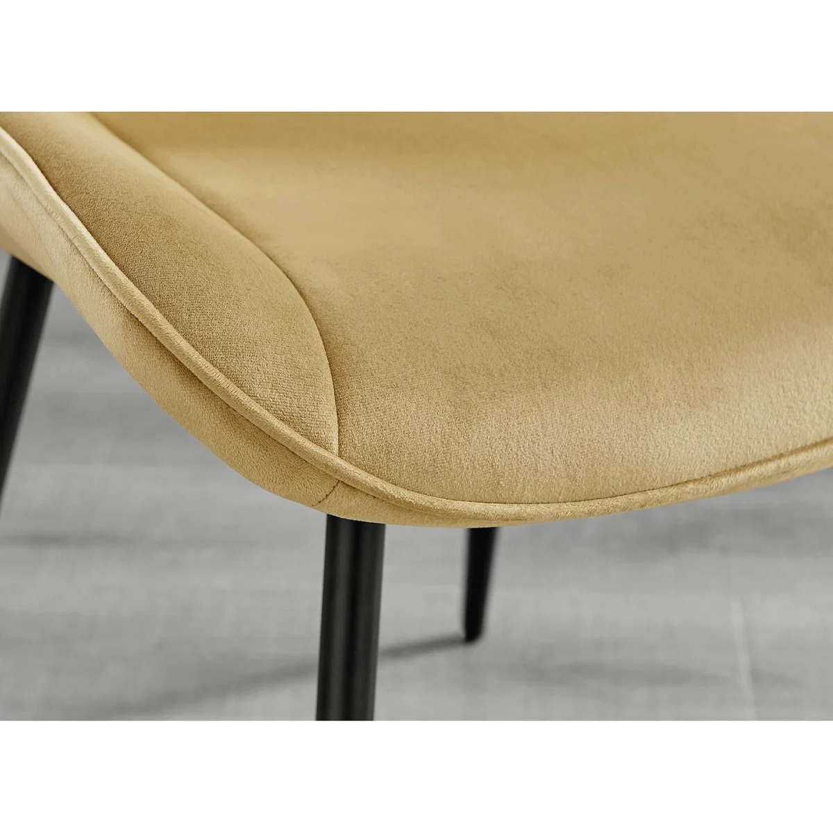 Lira 100cm Grey Metal Extending Dining Table 4 Pesaro Black Leg Chairs - Mustard – image 50