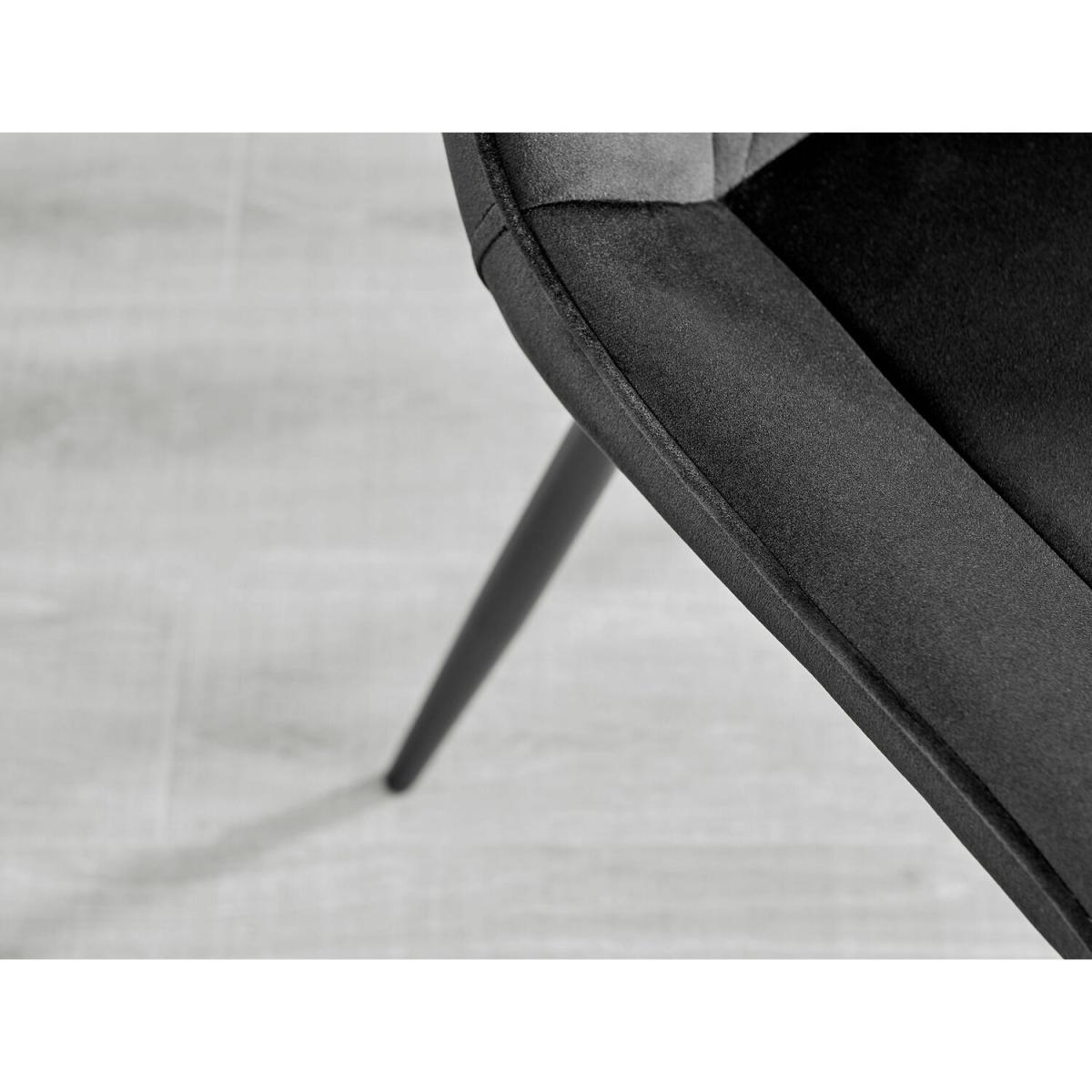 Novara Grey Concrete Black Leg 120cm Dining Table 6 Pesaro Black Leg Chairs - Black – image 7