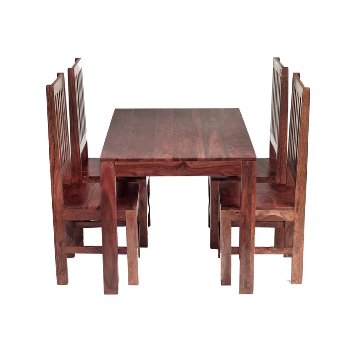 Cube Indian Sheesham Wood Dining Set - Rich Honey