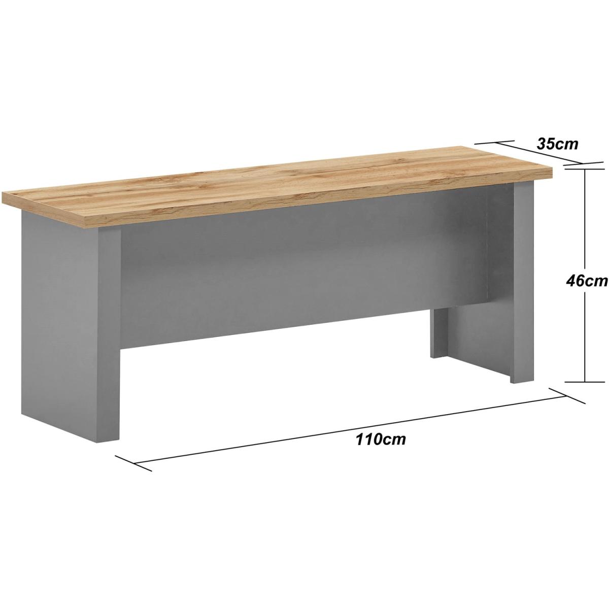 Lisbon Grey 150cm Dining Table and Bench Set Seat Kitchen - Grey – image 2