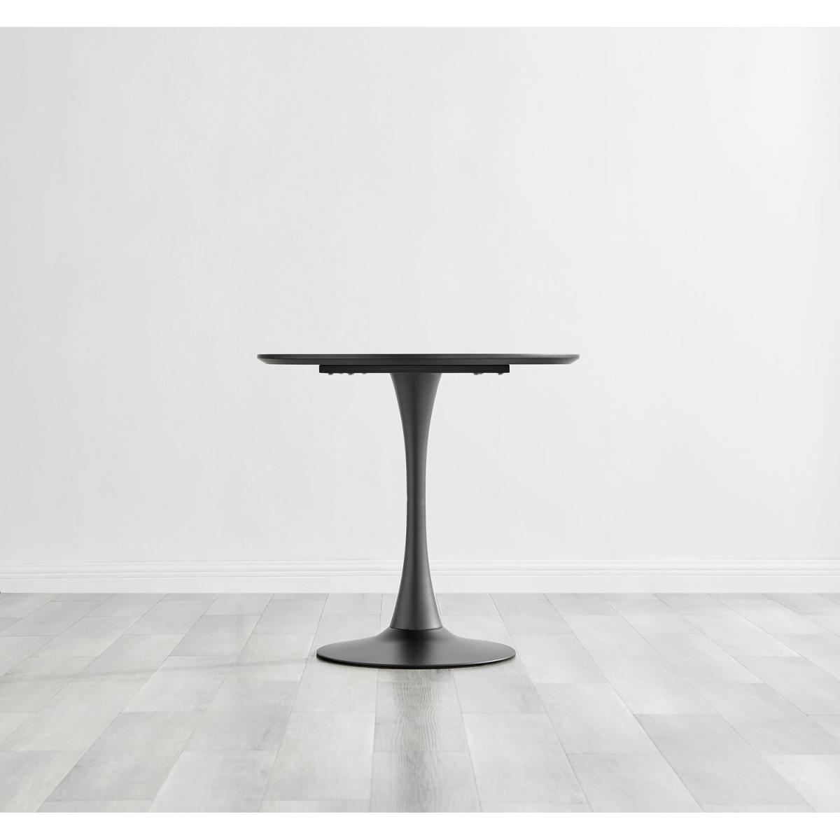 Elina White Marble Effect Round Dining Table and 2 Pesaro Silver Chairs - Navy – image 7
