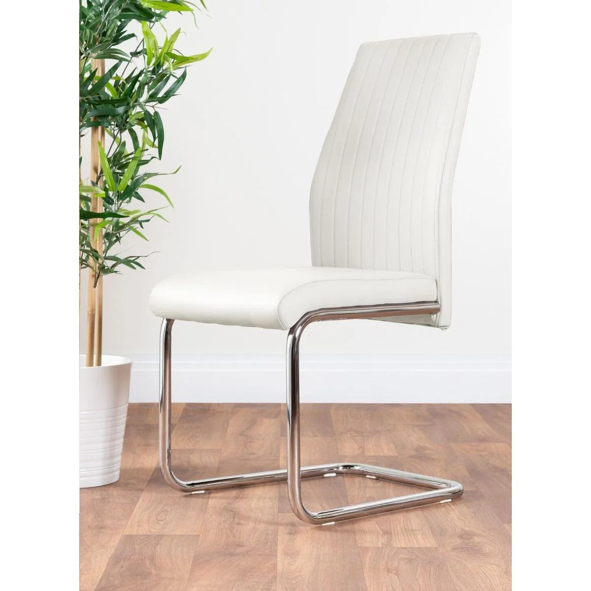 Monza White High Gloss Dining Table  4 Lorenzo Chairs - White – image 2