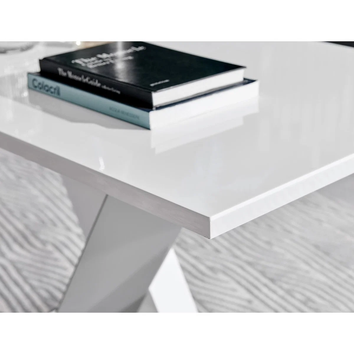 Monza White High Gloss Dining Table  4 Lorenzo Chairs - White – image 13