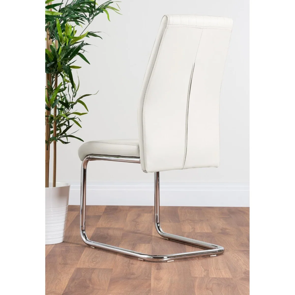 Monza White High Gloss Dining Table  4 Lorenzo Chairs - White – image 5