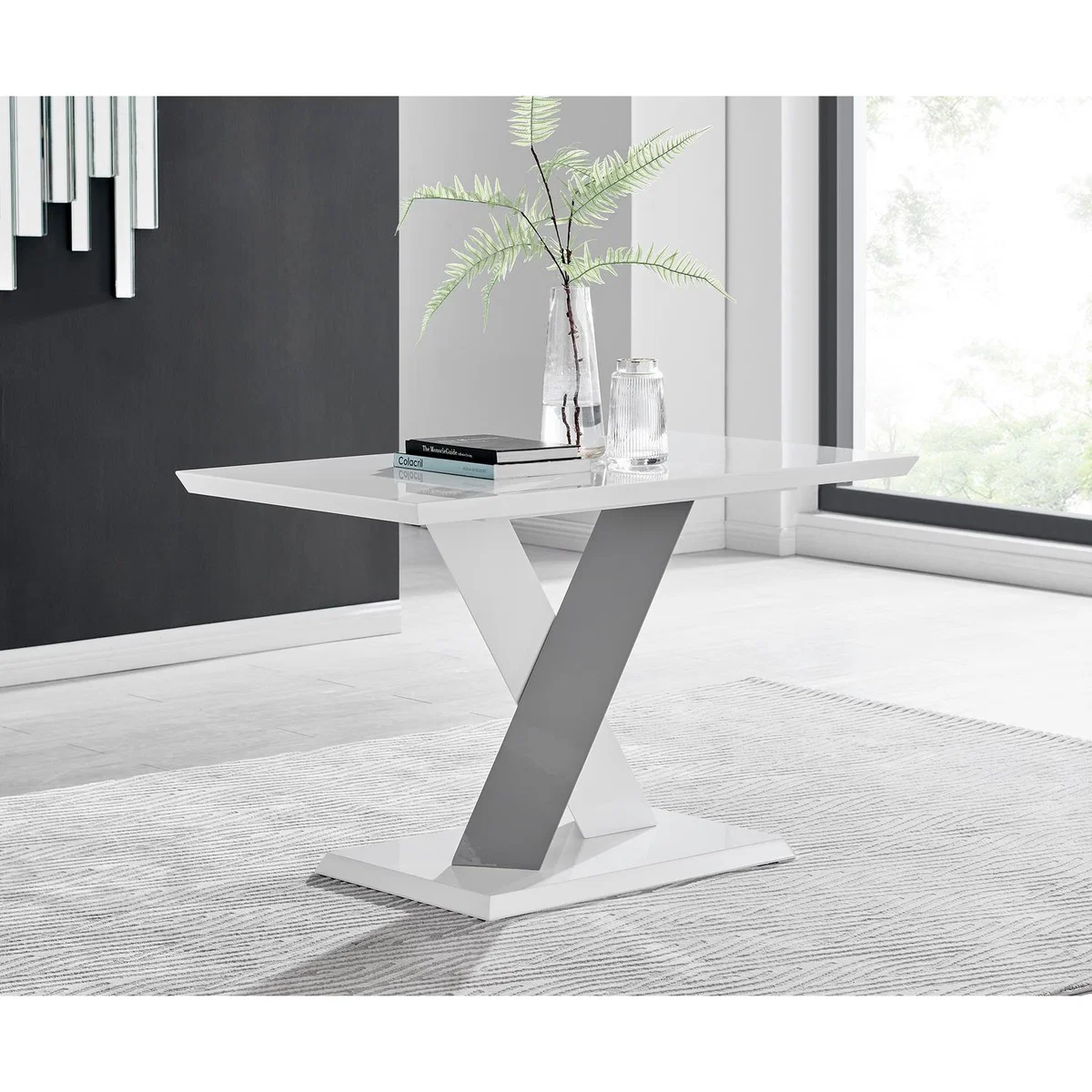 Monza White High Gloss Dining Table  4 Lorenzo Chairs - White – image 10